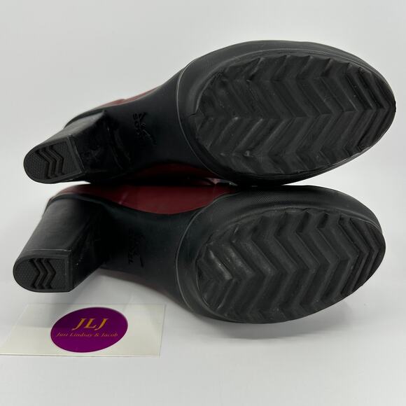 Sorel Women's Medina Waterproof Heeled Rubber Rain Boots Cabernet Red Size 7.5 - Picture 10 of 11